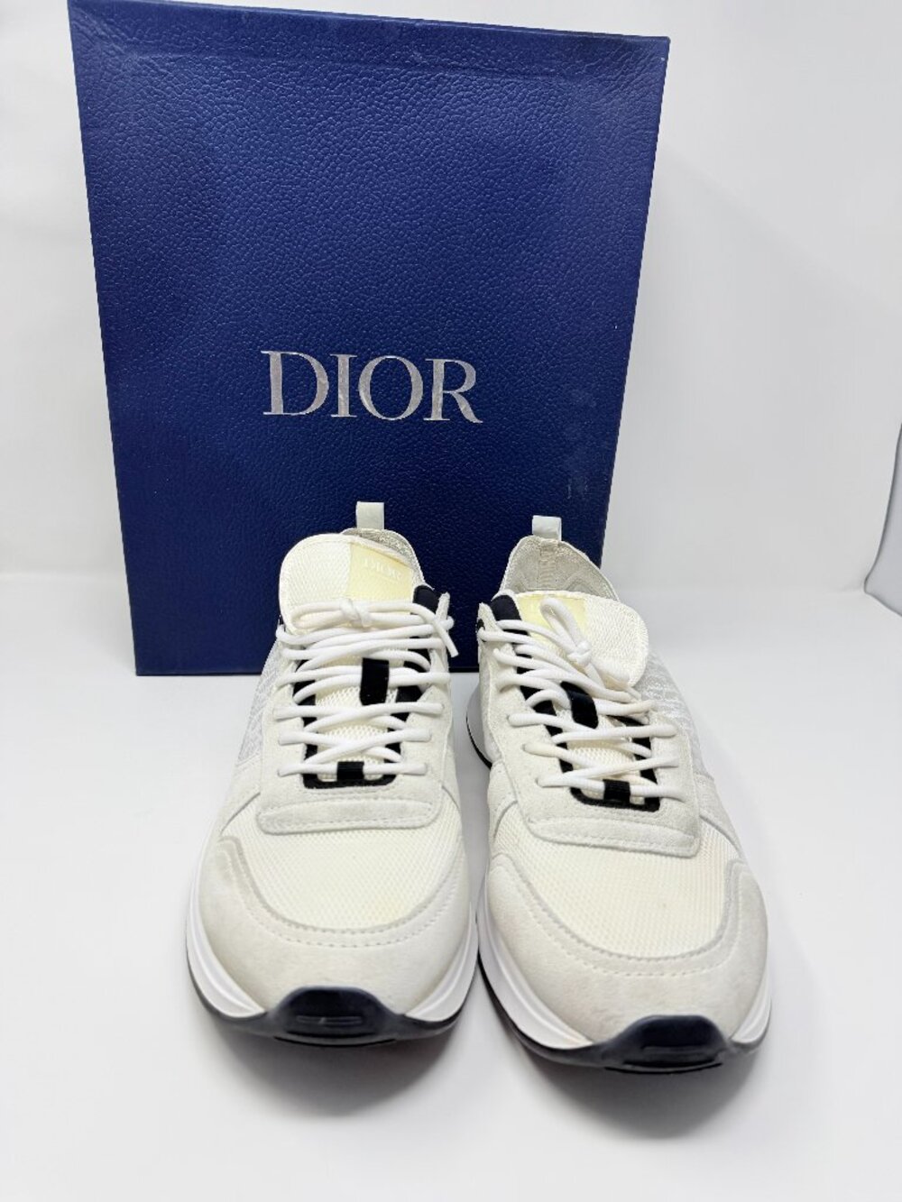 Christian Dior B22 White Black Oblique Luxury Sneakers Shoes Size EU 46 / US 12